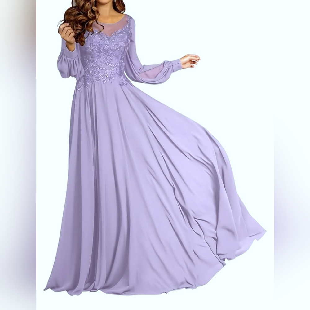 Elegant Lavender Wedding Dress